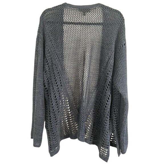 Lane Bryant Sweater Women 22 Blue Knit Beach Neutral Coverup Summer Office Cozy - Picture 6 of 12